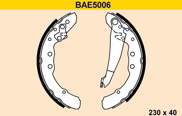 Barum BAE5006 - Комплект тормозных колодок, барабанные autospares.lv