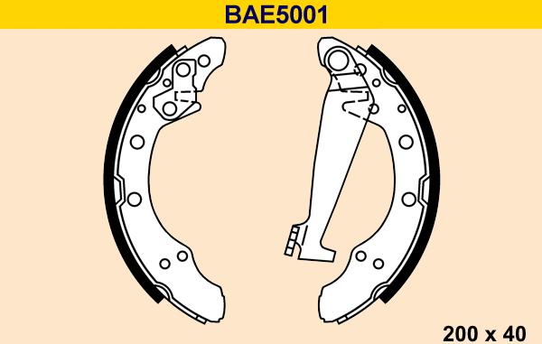 Barum BAE5001 - Комплект тормозных колодок, барабанные autospares.lv