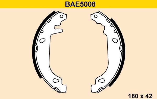 Barum BAE5008 - Комплект тормозных колодок, барабанные autospares.lv