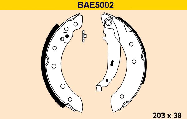 Barum BAE5002 - Комплект тормозных колодок, барабанные autospares.lv