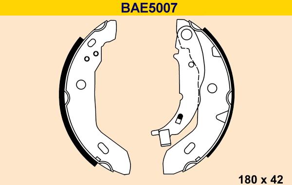 Barum BAE5007 - Комплект тормозных колодок, барабанные autospares.lv