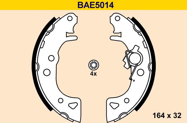 Barum BAE5014 - Комплект тормозных колодок, барабанные autospares.lv