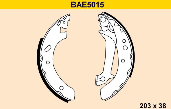 Barum BAE5015 - Комплект тормозных колодок, барабанные autospares.lv