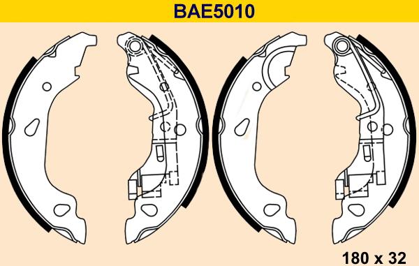 Barum BAE5010 - Комплект тормозных колодок, барабанные autospares.lv