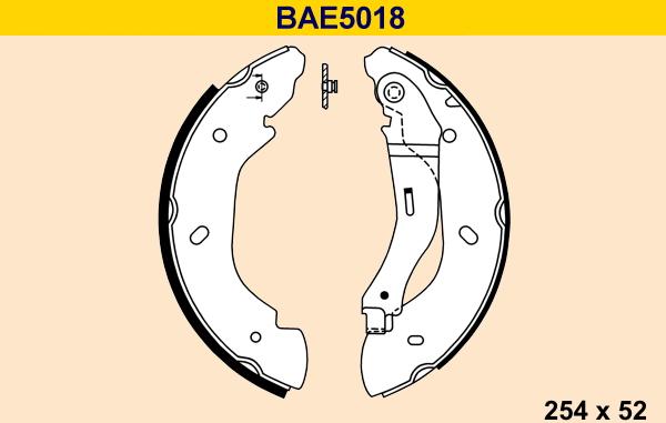 Barum BAE5018 - Комплект тормозных колодок, барабанные autospares.lv