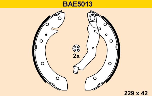 Barum BAE5013 - Комплект тормозных колодок, барабанные autospares.lv