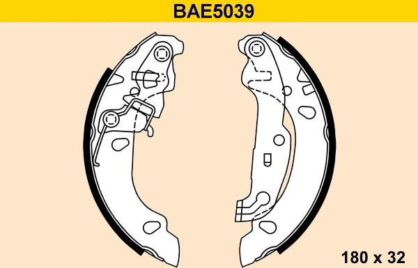 Barum BAE5039 - Комплект тормозных колодок, барабанные autospares.lv