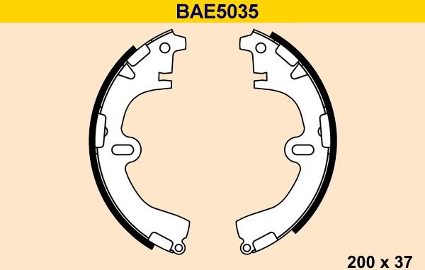 Barum BAE5035 - Комплект тормозных колодок, барабанные autospares.lv