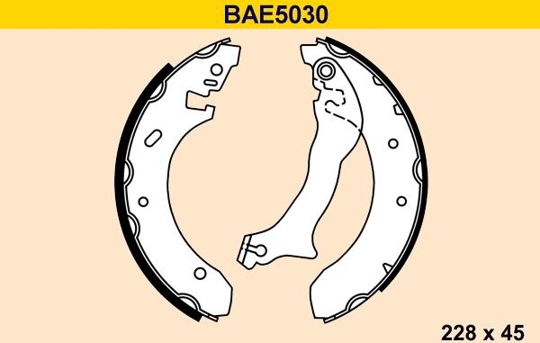 Barum BAE5030 - Комплект тормозных колодок, барабанные autospares.lv