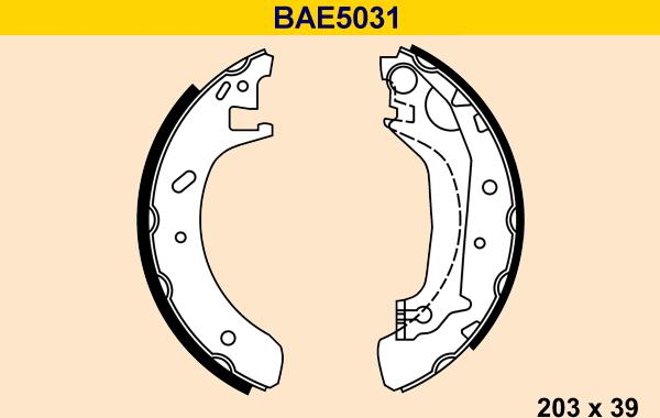 Barum BAE5031 - Комплект тормозных колодок, барабанные autospares.lv