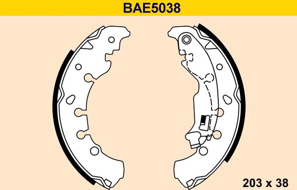 Barum BAE5038 - Комплект тормозных колодок, барабанные autospares.lv