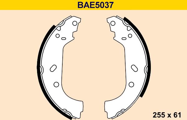 Barum BAE5037 - Комплект тормозных колодок, барабанные autospares.lv