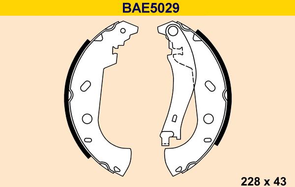 Barum BAE5029 - Комплект тормозных колодок, барабанные autospares.lv