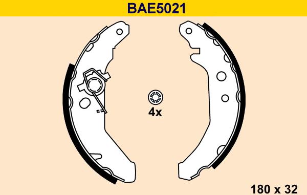 Barum BAE5021 - Комплект тормозных колодок, барабанные autospares.lv