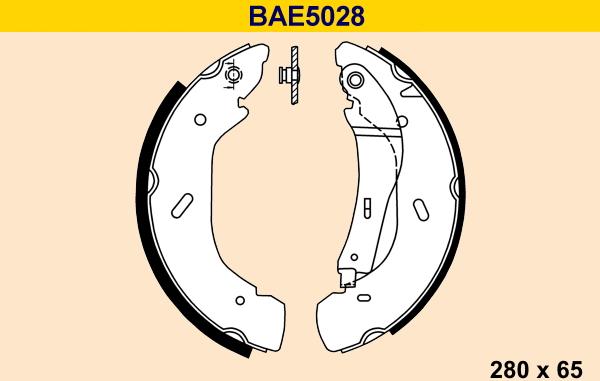 Barum BAE5028 - Комплект тормозных колодок, барабанные autospares.lv