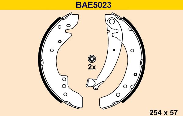 Barum BAE5023 - Комплект тормозных колодок, барабанные autospares.lv