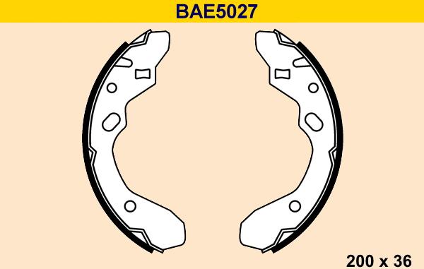 Barum BAE5027 - Комплект тормозных колодок, барабанные autospares.lv