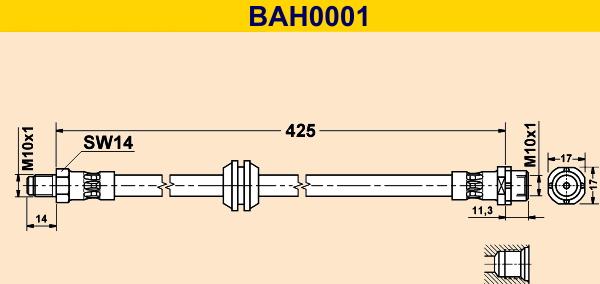 Barum BAH0001 - Тормозной шланг autospares.lv