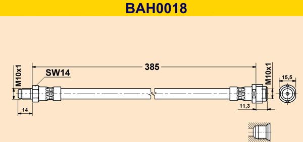 Barum BAH0018 - Тормозной шланг autospares.lv