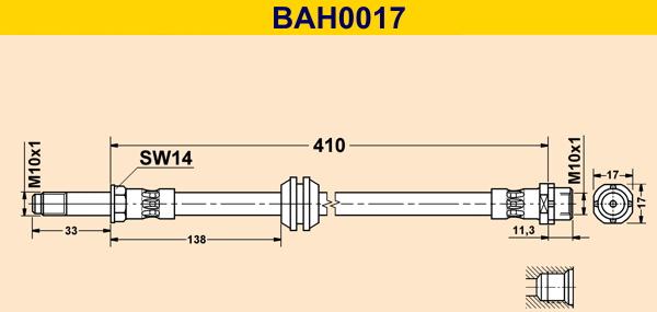 Barum BAH0017 - Тормозной шланг autospares.lv