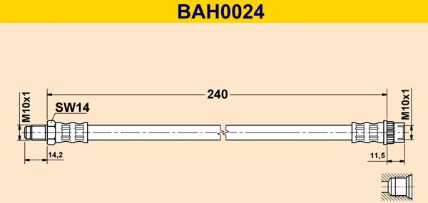 Barum BAH0024 - Тормозной шланг autospares.lv