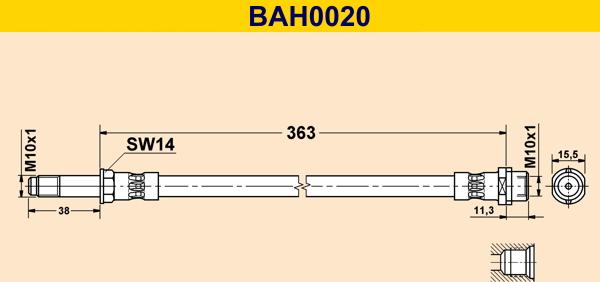 Barum BAH0020 - Тормозной шланг autospares.lv