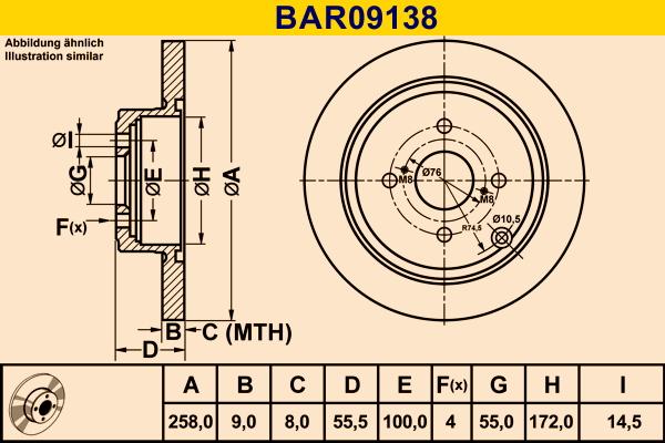 Barum BAR09138 - Тормозной диск autospares.lv