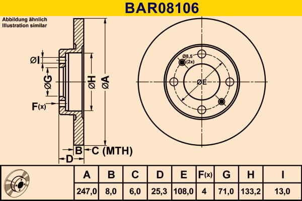 Barum BAR08106 - Тормозной диск autospares.lv