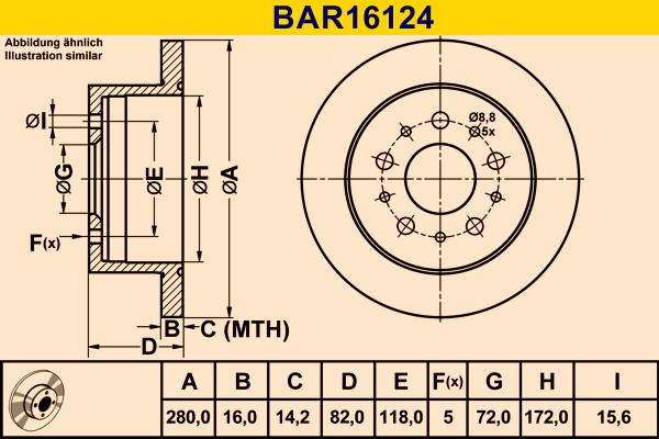 Barum BAR16124 - Тормозной диск autospares.lv