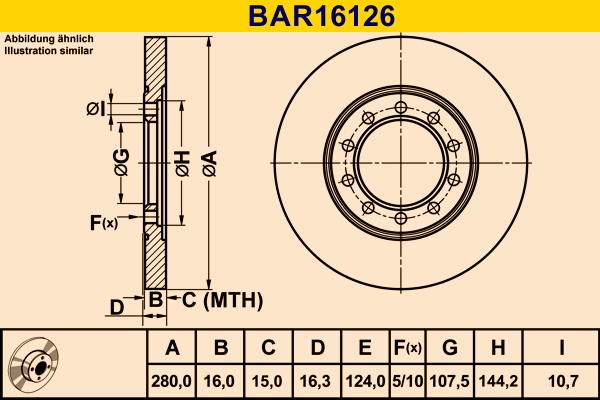 Barum BAR16126 - Тормозной диск autospares.lv