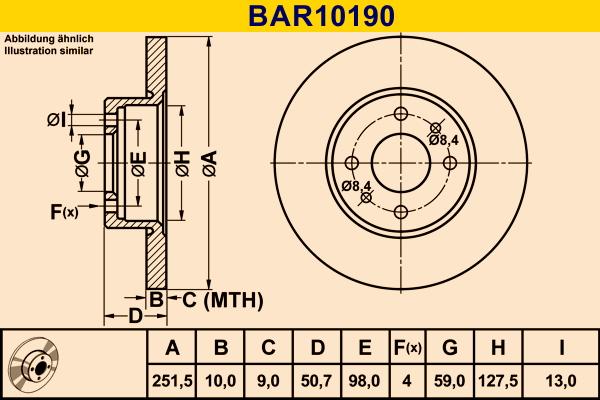 Barum BAR10190 - Тормозной диск autospares.lv