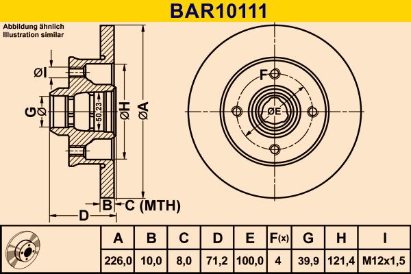Barum BAR10111 - Тормозной диск autospares.lv