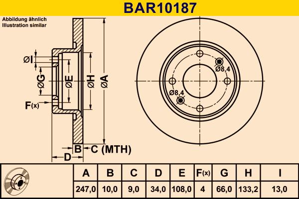 Barum BAR10187 - Тормозной диск autospares.lv
