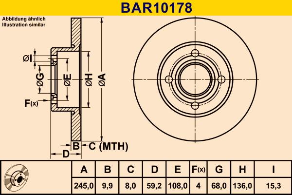Barum BAR10178 - Тормозной диск autospares.lv
