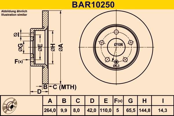 Barum BAR10250 - Тормозной диск autospares.lv