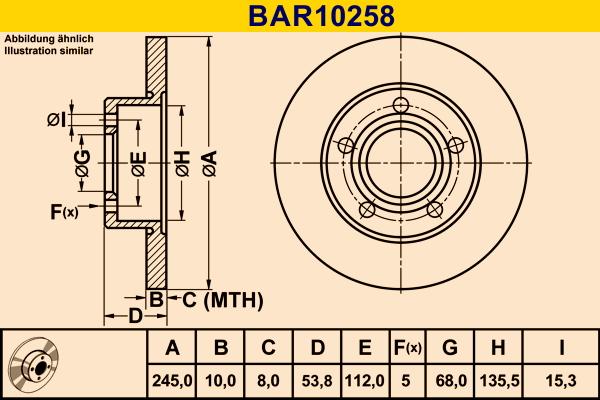 Barum BAR10258 - Тормозной диск autospares.lv