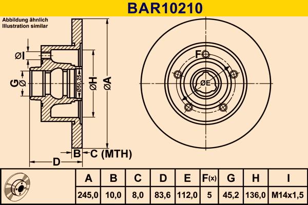 Barum BAR10210 - Тормозной диск autospares.lv