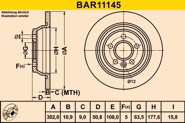 Barum BAR11145 - Тормозной диск autospares.lv