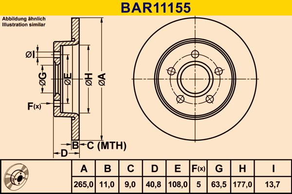 Barum BAR11155 - Тормозной диск autospares.lv
