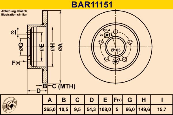 Barum BAR11151 - Тормозной диск autospares.lv