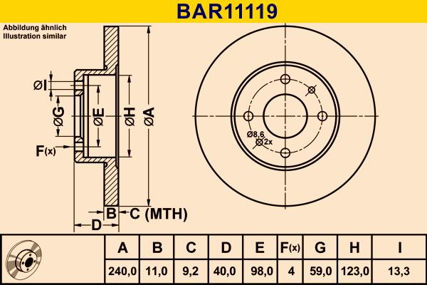 Barum BAR11119 - Тормозной диск autospares.lv