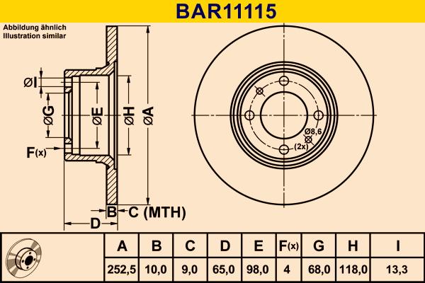 Barum BAR11115 - Тормозной диск autospares.lv
