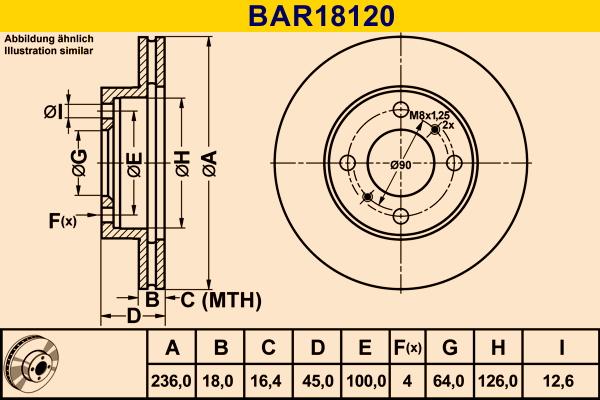 Barum BAR18120 - Тормозной диск autospares.lv