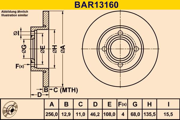 Barum BAR13160 - Тормозной диск autospares.lv