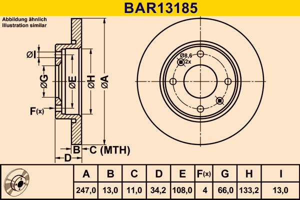 Barum BAR13185 - Тормозной диск autospares.lv