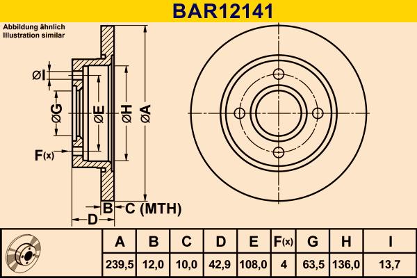 Barum BAR12141 - Тормозной диск autospares.lv