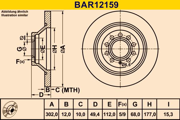 Barum BAR12159 - Тормозной диск autospares.lv