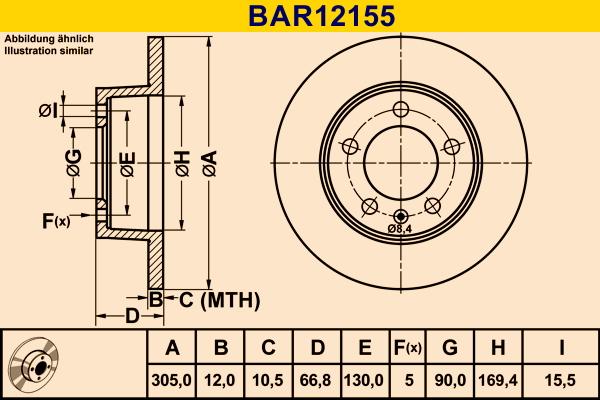 Barum BAR12155 - Тормозной диск autospares.lv