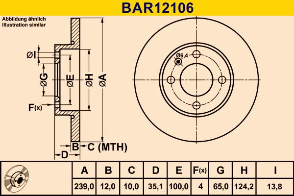 Barum BAR12106 - Тормозной диск autospares.lv