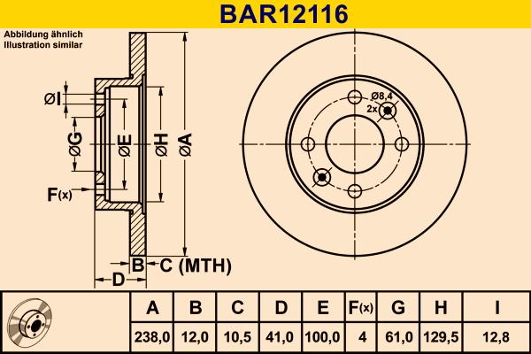 Barum BAR12116 - Тормозной диск autospares.lv